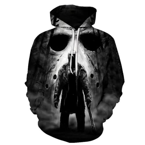 CHLOBLOM Horrorfilm Cosplay Hoodie Gruselkostüm Neuheit Jacke Sweatshirt, Farbe 10, XX-Large von CHLOBLOM