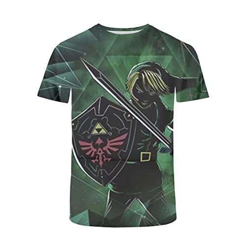 CHLOBLOM Zelda T-Shirt Breath of The Wild Link Shirt Cosplay Kostüm Top (Large, Grün) von CHLOBLOM