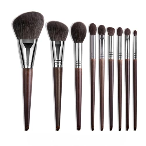 Natürliches Make-up-Pinsel-Set, Lidschatten, Make-up-Pinsel, Ziegenhaar, Kit für Make-up, Verblenden, Make-up-Pinsel (9 Stück) von CHNAONE