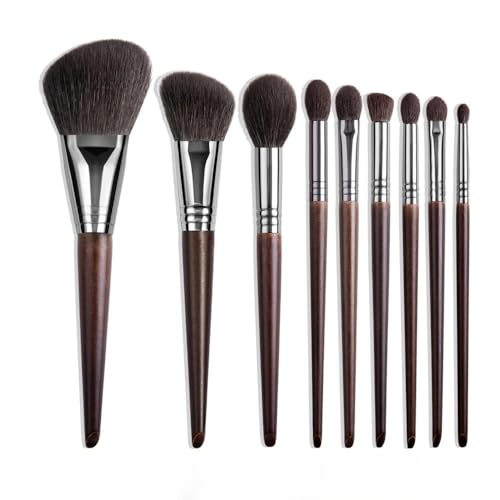 Natürliches Make-up-Pinsel-Set, Lidschatten-Make-up-Pinsel, Ziegenhaar-Set (9 Stück) von CHNAONE