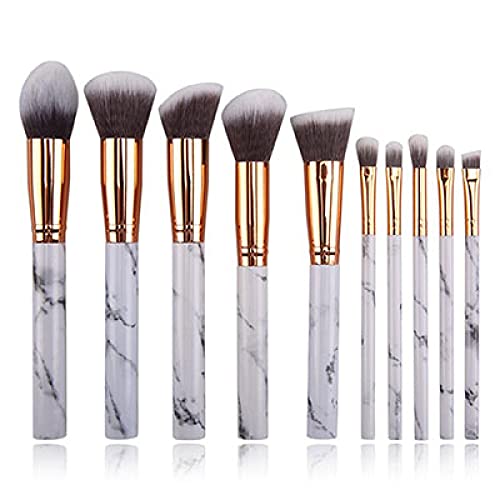 10 Marmor Make-up Pinsel Set Foundation Pinsel Lidschatten Concealer Rouge Pinsel Set Makeup Pinsel Werkzeug Set von CHNNO1