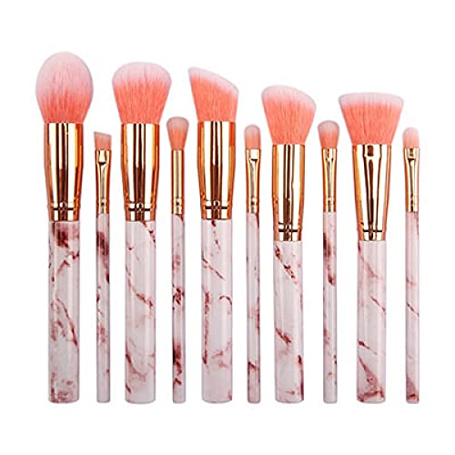 10 Marmor Muster Make-up Pinsel Set Foundation Pinsel Lidschatten Concealer Rouge Pinsel Set Makeup Pinsel Werkzeug Set Rosa von CHNNO1