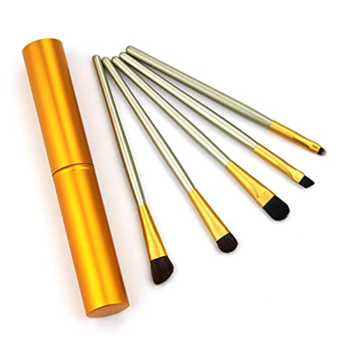5-teiliges Reise-Make-up-Pinsel-Set, tragbares Aluminiumrohr, Mini-Augenpinsel, Eyeliner, Lidschatten, schweres Make-up-Pinsel-Set von CHNNO1
