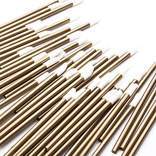 50 Einweg Kosmetik Lippenpinsel Lippenstift Lippenstift Lipgloss Stick Pen Cleaner Applikator Lidschatten Glanz Make-up Pinsel Werkzeug Braun von CHNNO1