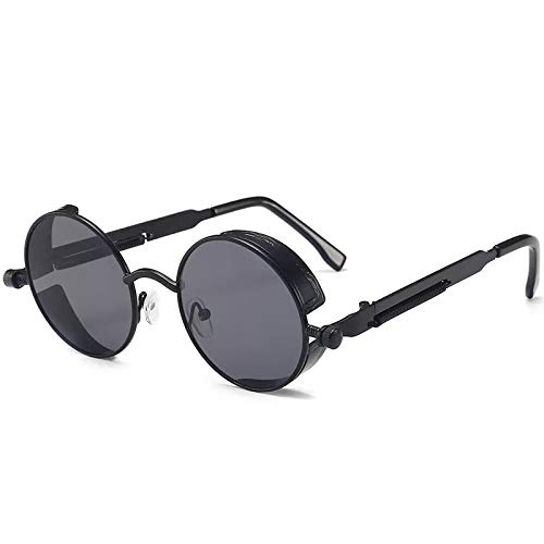 CHNNO1 Klassische Gothic Steampunk Sonnenbrille Designer Herren und Damen Retro Runde Metallrahmen Sonnenbrille UV400, Farbe-1 von CHNNO1