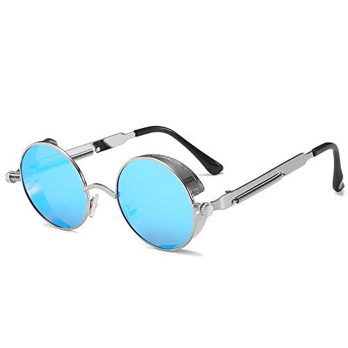 CHNNO1 Klassische Gothic Steampunk Sonnenbrille Designer Herren und Damen Retro Runde Metallrahmen Sonnenbrille UV400, Farbe 11 von CHNNO1