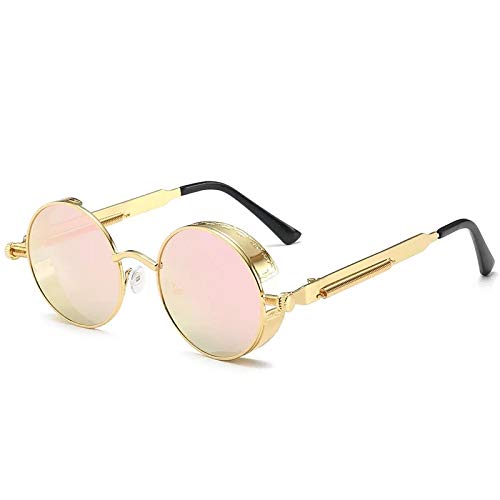 CHNNO1 Klassische Gothic Steampunk Sonnenbrille Designer Herren und Damen Retro Runde Metallrahmen Sonnenbrille UV400, Farbe 13 von CHNNO1