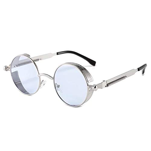 CHNNO1 Klassische Gothic Steampunk Sonnenbrille Designer Herren und Damen Retro Runde Metallrahmen Sonnenbrille UV400, Farbe-19 von CHNNO1