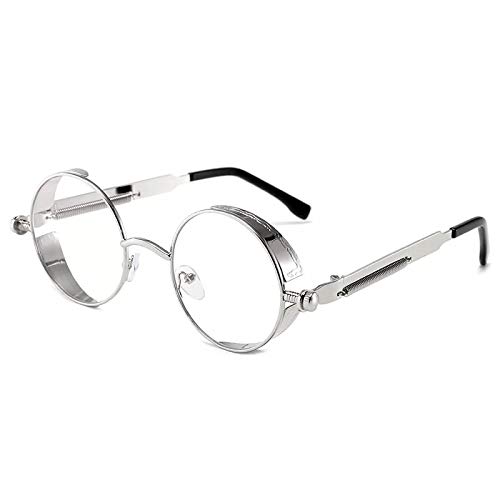 CHNNO1 Klassische Gothic Steampunk Sonnenbrille Designer Herren und Damen Retro Runde Metallrahmen Sonnenbrille UV400, Farbe 28 von CHNNO1