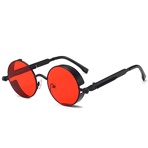 CHNNO1 Klassische Gothic Steampunk Sonnenbrille Designer Herren und Damen Retro Runde Metallrahmen Sonnenbrille UV400, Farbe 3 von CHNNO1