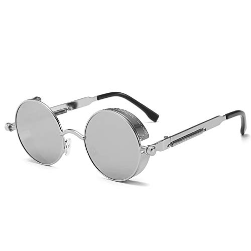 CHNNO1 Klassische Gothic Steampunk Sonnenbrille Designer Herren und Damen Retro Runde Metallrahmen Sonnenbrille UV400, Farbe-5 von CHNNO1