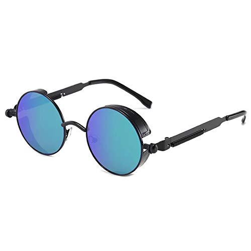 CHNNO1 Klassische Gothic Steampunk Sonnenbrille Designer Herren und Damen Retro Runde Metallrahmen Sonnenbrille UV400, Farbe: 17 von CHNNO1