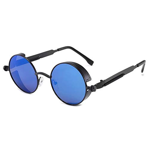 CHNNO1 Klassische Gothic Steampunk Sonnenbrille Designer Herren und Damen Retro Runde Metallrahmen Sonnenbrille UV400, Farbe: 18 von CHNNO1