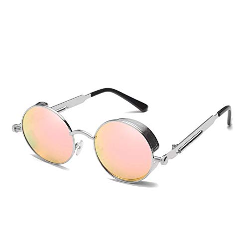 CHNNO1 Klassische Gothic Steampunk Sonnenbrille Designer Herren und Damen Retro Runde Metallrahmen Sonnenbrille UV400, Farbe: 22 von CHNNO1