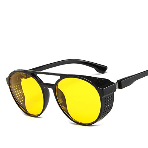 CHNNO1 Klassische Punk Sonnenbrille Herren Designer Sonnenbrille Herren Retro Sonnenbrille Herren Punk UV400, gelb von CHNNO1