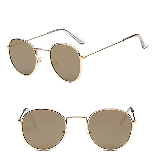 CHNNO1 Mode Retro Sonnenbrille Herren Runde Retro Brille, Herren/Damen Sonnenbrille Herren Klein, Goldgold von CHNNO1