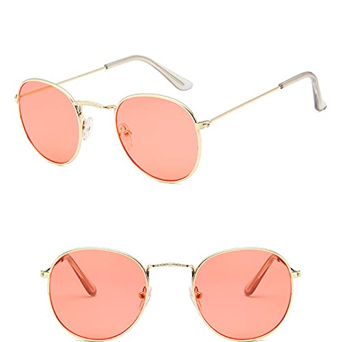 CHNNO1 Modische Retro Sonnenbrille Herren Runde Retro Brille, Herren/Damen Sonnenbrille Herren klein, Goldoceanred von CHNNO1