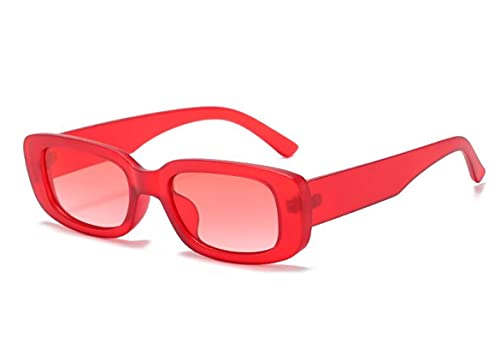 CHNNO1 Modische Retro-Sonnenbrille für Damen, Designer-Sonnenbrille, Retro-Sonnenbrille, rechteckige Sonnenbrille, rot von CHNNO1