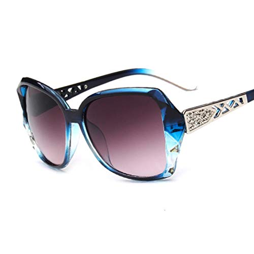 CHNNO1 Modische quadratische Sonnenbrille für Damen, groß, violett, verspiegelt, blau von CHNNO1