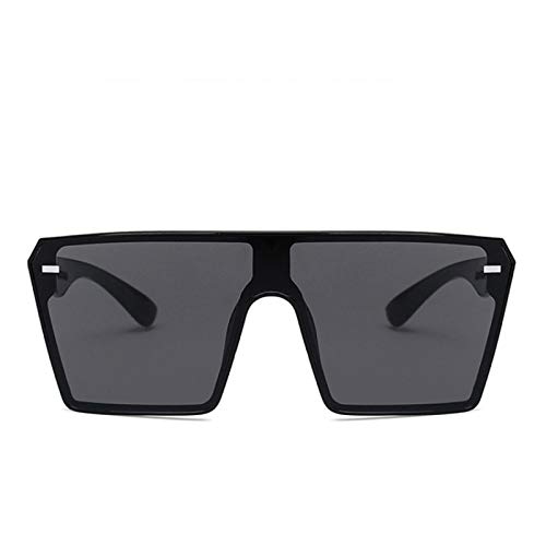 CHNNO1 Modische übergroße quadratische Sonnenbrille im Retro-Stil, großer Rahmen, Sonnenschutz, verspiegelt, transparente Gläser, grau von CHNNO1