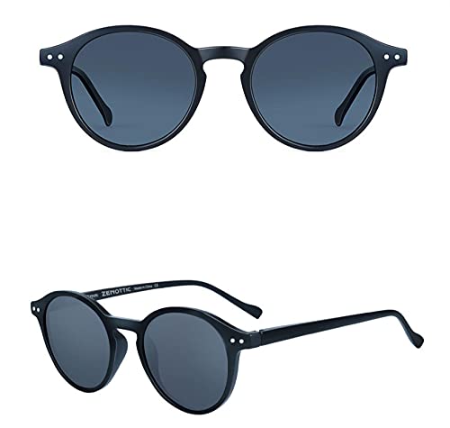 CHNNO1 Polarisierte Retro-Sonnenbrille für Damen und Herren, Retro-Stil, kleiner runder Rahmen, UV400, Schattenbrille, 001 von CHNNO1