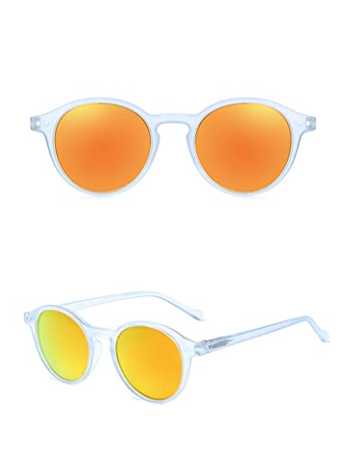 CHNNO1 Polarisierte Retro-Sonnenbrille für Damen und Herren, Retro-Stil, kleiner runder Rahmen, UV400, Schattenbrille, 003 von CHNNO1