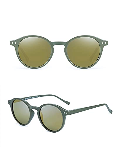 CHNNO1 Polarisierte Retro-Sonnenbrille für Damen und Herren, Retro-Stil, kleiner runder Rahmen, UV400, Schattenbrille, 005 von CHNNO1