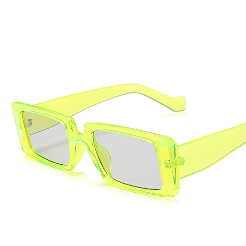 CHNNO1 Quadratische Retro-Sonnenbrille für Damen und Herren, Sonnenbrille für Damen, Größe S, Greengray von CHNNO1