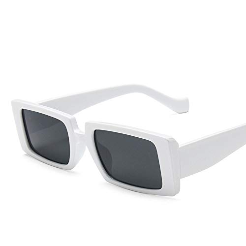 CHNNO1 Quadratische Retro-Sonnenbrille für Damen und Herren, Sonnenbrille für Damen, Größe S, Whitegray von CHNNO1