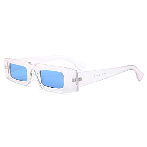 CHNNO1 Retro Square Sonnenbrille Damen Transparent UV400 Brille, blau von CHNNO1