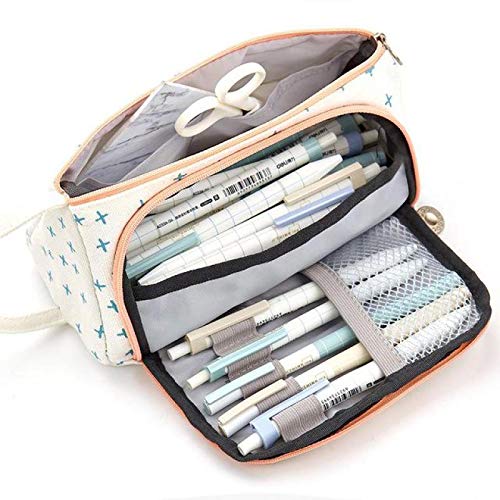 Federmäppchen mit 20 Farben, großes Fassungsvermögen, niedliches Federmäppchen, Schulmäppchen, Schülerbox, Federtasche, Schreibwaren, PinkCross von CHNNO1