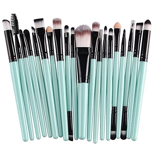 Make-up-Pinsel-Set, Kunststoffgriff, weiches Kunsthaar, Puder, Foundation, Lidschatten, Make-up-Pinsel, Kosmetik, Grün/Schwarz, 20 Stück Make-up-Pinsel-Set, Kunststoffgriff, weiches Kunsthaar, Puder, Foundation, Lidschatten, Make-up-Pinsel, Kosmetik, Grün/Schwarz, 20 Stück von CHNNO1