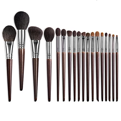 Natürliches Make-up-Pinsel-Set, Lidschatten, Make-up-Pinsel, Ziegenhaar, 18 Stück von CHNNO1