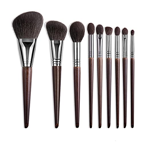 Natürliches Make-up-Pinsel-Set, Lidschatten, Make-up-Pinsel, Ziegenhaar, 9-teilig von CHNNO1
