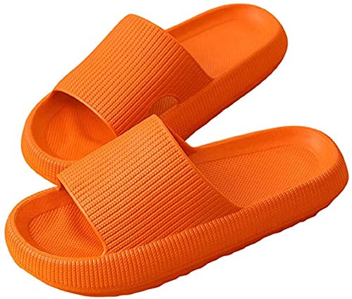 Cloudfeet Ultra-soft Slippers，Universal Quick-drying Thickened Non-slip Slippers，Pillow Slides Shoes ， Extra Soft Cloud Shoes Anti-Slip for Shower Bathroom Women and Men Orange 7.5 von cho