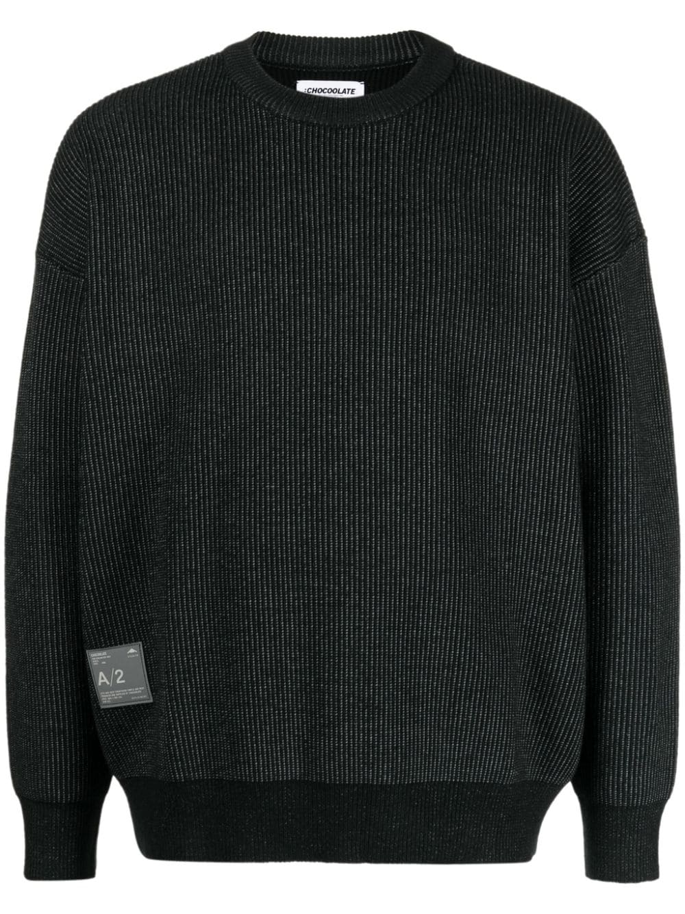 CHOCOOLATE Gerippter Pullover mit Logo-Patch - Schwarz von CHOCOOLATE