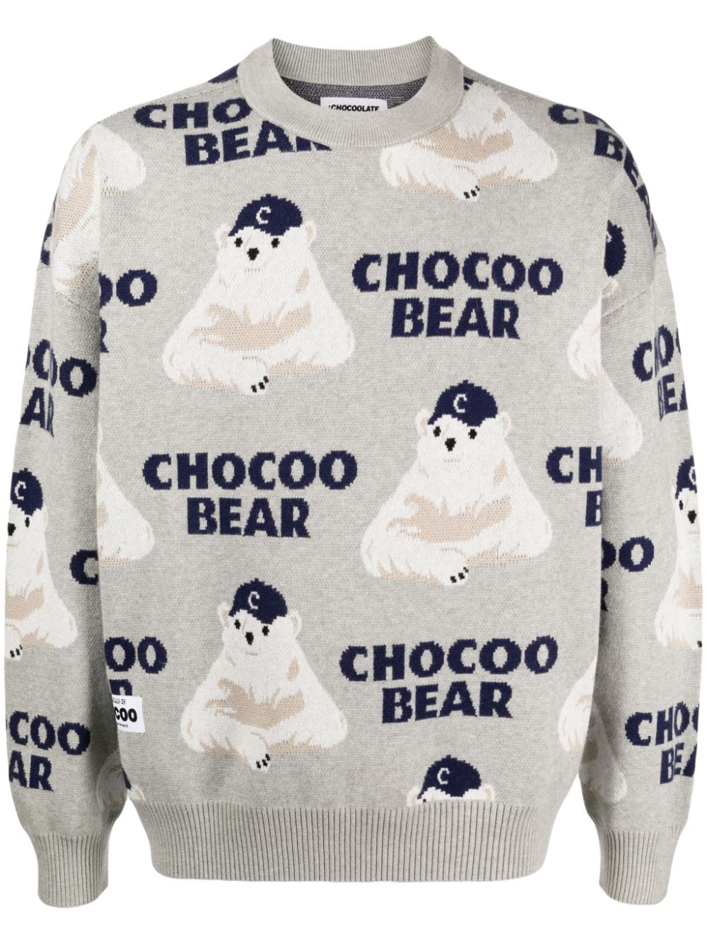 CHOCOOLATE Intarsien-Pullover mit Chocoo Bear - Mehrfarbig von CHOCOOLATE