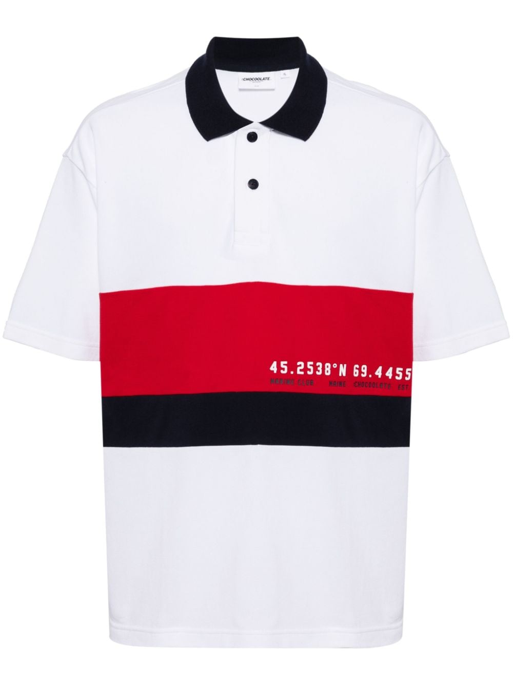 CHOCOOLATE Poloshirt mit Streifen - Weiß von CHOCOOLATE