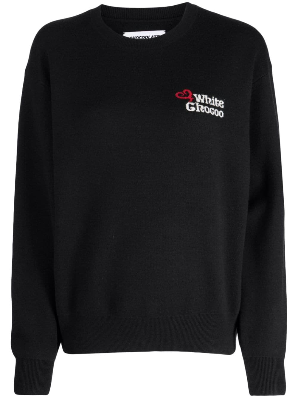 CHOCOOLATE Pullover mit Intarsien-Logo - Schwarz von CHOCOOLATE