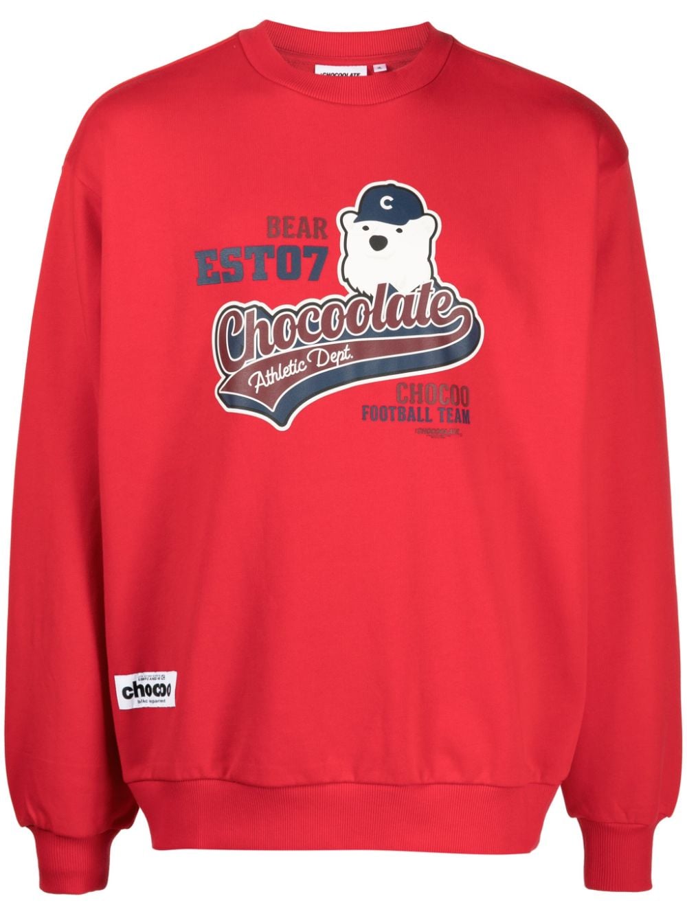 CHOCOOLATE Sweatshirt mit Logo-Print - Rot von CHOCOOLATE