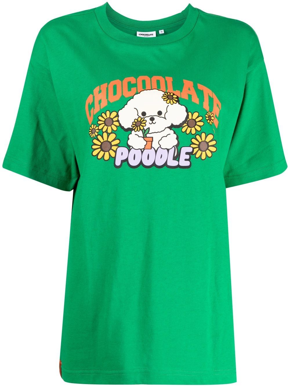 CHOCOOLATE T-Shirt mit "Chocolate Poodle"-Print - Grün von CHOCOOLATE