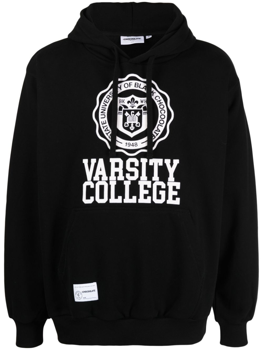 CHOCOOLATE Fleece-Hoodie im College-Look - Schwarz von CHOCOOLATE