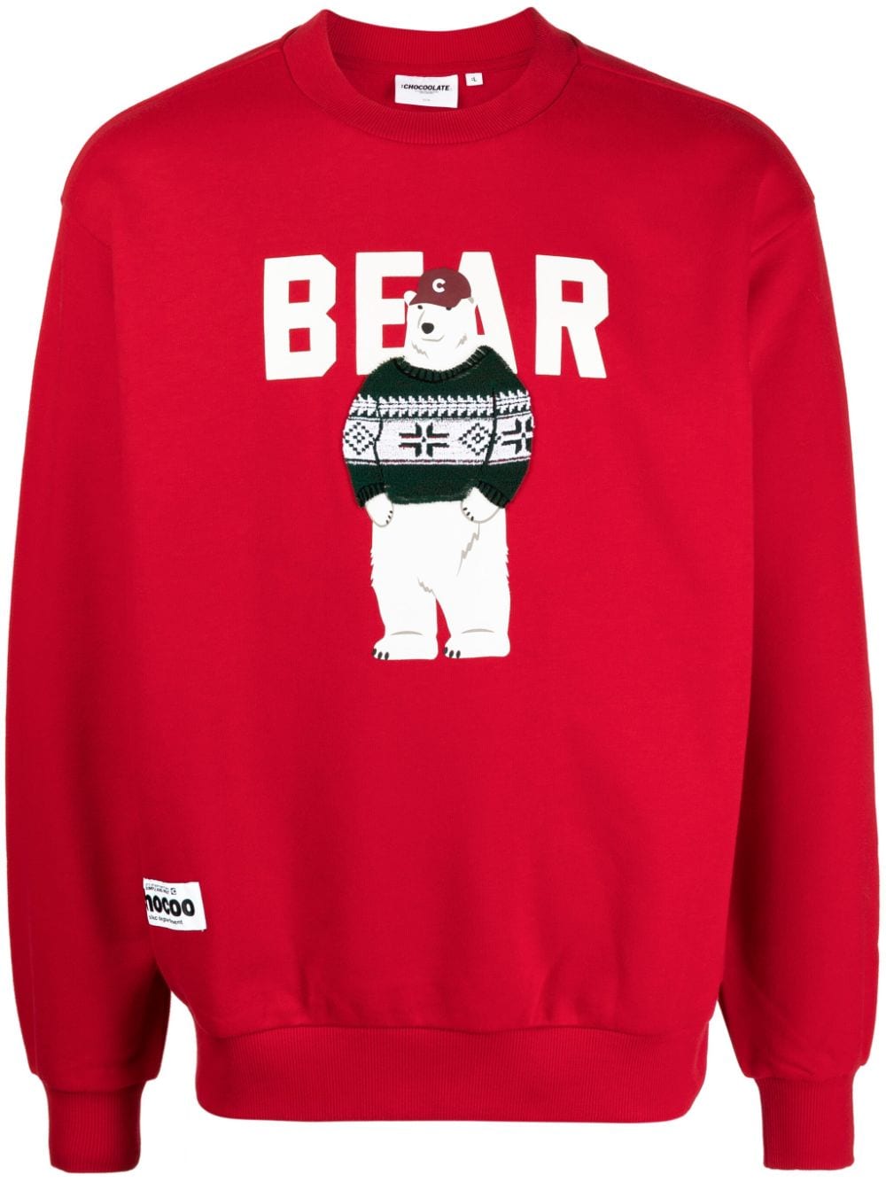 CHOCOOLATE Sweatshirt mit Teddy-Print - Rot von CHOCOOLATE