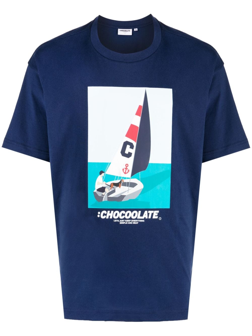 CHOCOOLATE T-Shirt mit grafischem Print - Blau von CHOCOOLATE