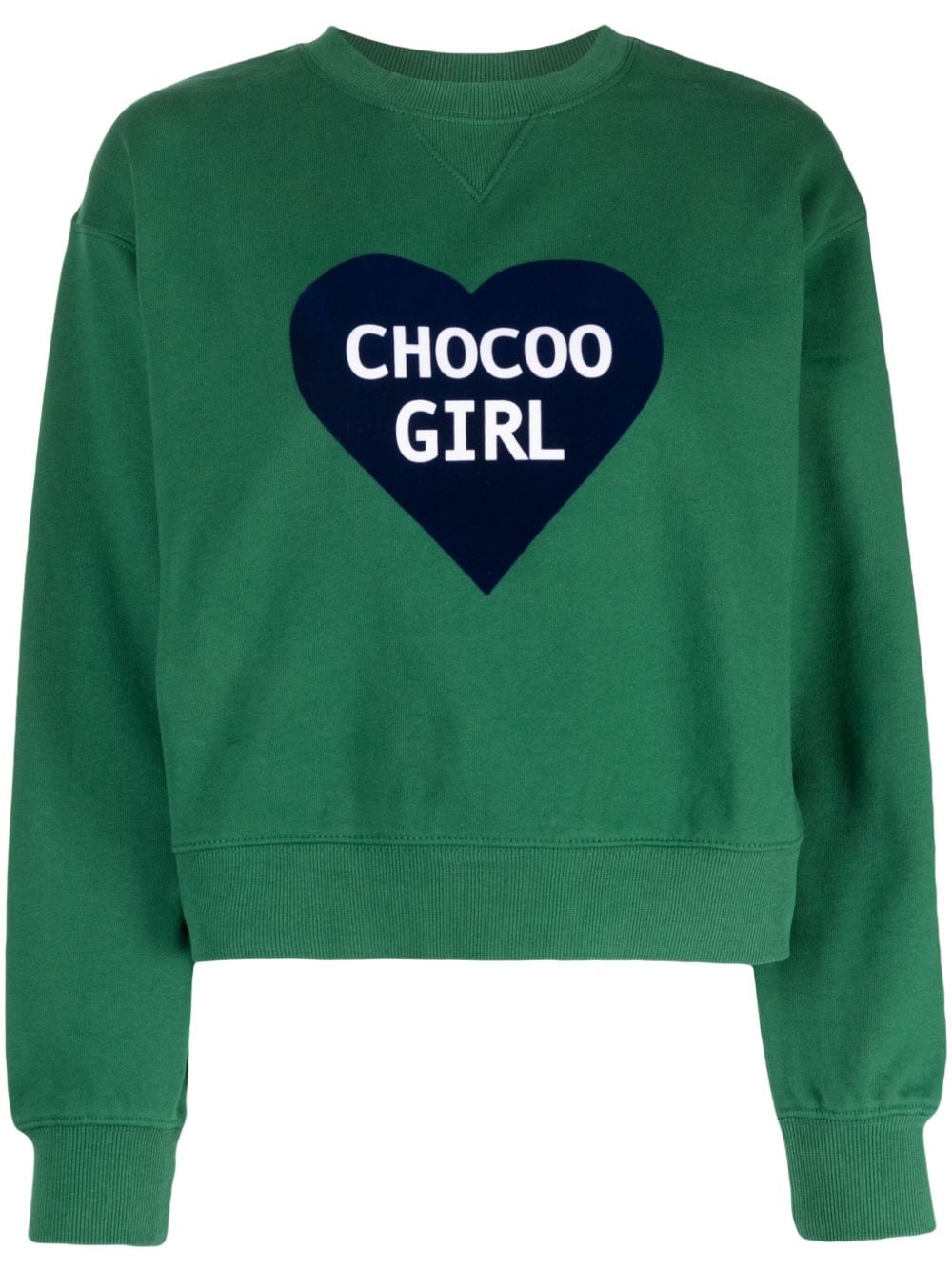 CHOCOOLATE Sweatshirt mit Herz-Print - Grün von CHOCOOLATE
