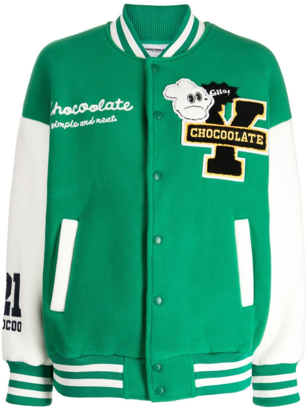 CHOCOOLATE Bomberjacke mit Logo-Applikation - Grün von CHOCOOLATE