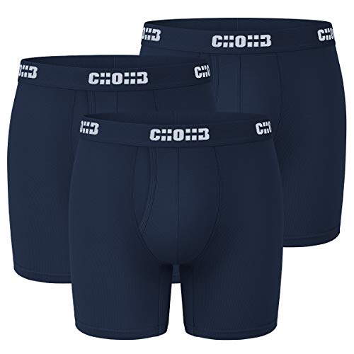 CHOHB Herren Unterwäsche Micro Modal 3er Pack Boxershorts Herren Fly, C: Marineblau-3-er Set, Large CHOHB Herren Unterwäsche Micro Modal 3er Pack Boxershorts Herren Fly, C: Marineblau-3-er Set, Large von CHOHB