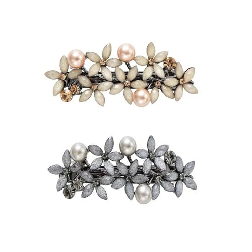 CHOISBEING Haarspangen für Damen, französischer Stil, Haarschleife für Mädchen, elegantes Schildpatt-Haar-Accessoire, 2 Stück (Haarspangen-Set D) von CHOISBEING