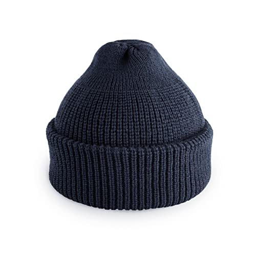 CHOK.LIDS Fisherman Beanie kurz gestrickt Klassische Manschette Schädel Kappen Outdoor Winter stilvolle Trawler Sailor Beanies für Herren und Damen (Mitternachtsblau) von CHOK.LIDS