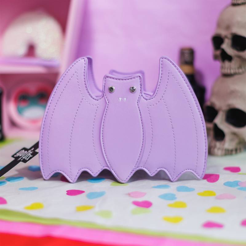 Gothx Lilac Purple Pastel Goth Bat Vegane Umhängetasche - Soft Grunge Pastelcore Witchy Geschenk von gothxuk